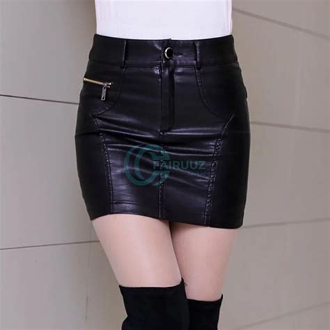 Jual Rok Mini Wanita Kulit Sintetis Rok Super Mini Micro Seksi Mini Skirt Rok Pendek Pas Badan