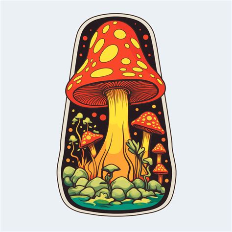 Psychedelic Mushroom Stickers Rmidjourney