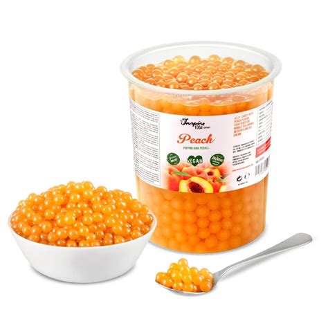 INSPIRE FOOD - 2.2 lbs - Peach Popping Boba Pearls for Bubble Tea
