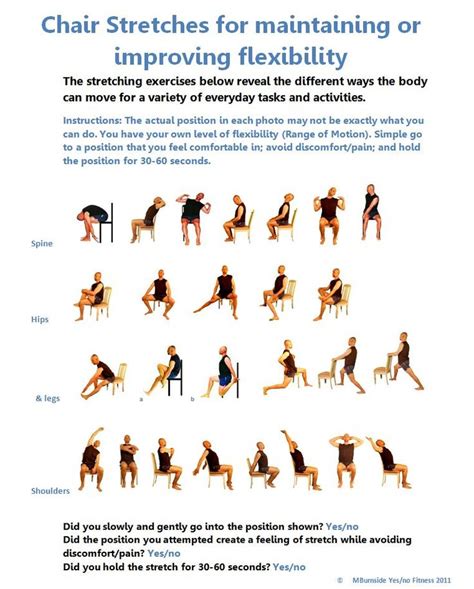 printable core exercises for seniors with pictures