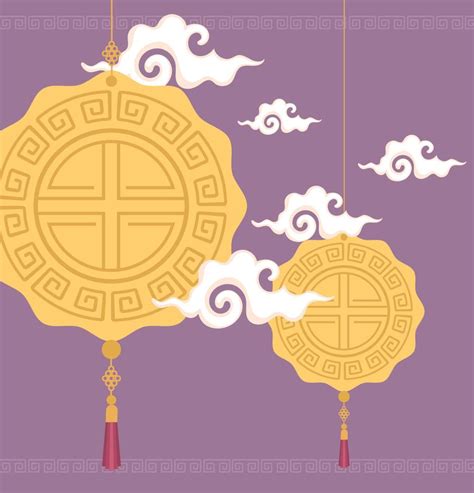 Chinese Moon Festival Decorations 11251390 Vector Art At Vecteezy