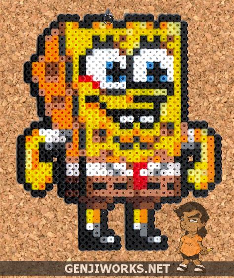 Spongebob Perler By Genjiworks Perler Bead Disney Perler Bead Art