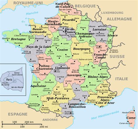 La région constitue le découpage de premier niveau de la france. Régions de France - Arts et Voyages