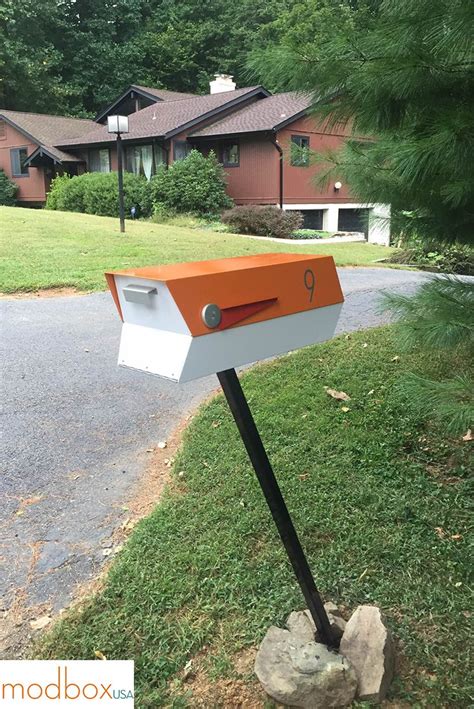 Modern mailbox creates original, mid century modern inspired mailboxes for homeowners with a passion for retro design. Mid-Century Modern Mailbox | modbox | Modern mailbox, Midcentury modern, Mailbox