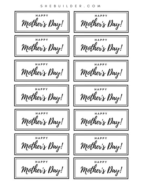 Grab the Free Black and White Mom Gift Tags