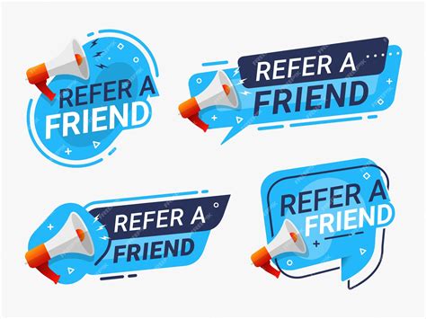 Premium Vector Refer A Friend Banner Label Badge Set Referral Program