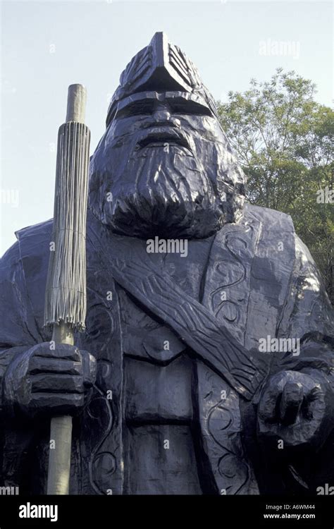 Asia Japan Hokkaido Shiraoi Poroto Kotan Ainu Village Ainu Statue