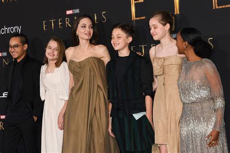 Angelina Jolie Attends Eternals Premiere With Her Five Children Makes