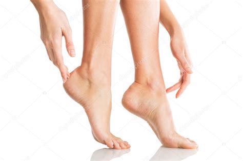 Woman Touching Her Feet Stock Photo Ridofranz 77620017