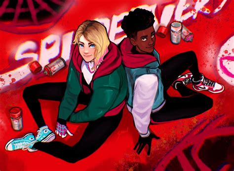 Spider Gwen Gwen Stacy Miles Morales And Spider Man Marvel And 3