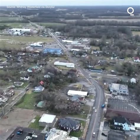 Kentucky Tornadoes Devastate Town Of Mayfield Watch Aerial Footage