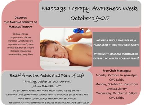 Oct 19 25 Massage Therapy Awareness Week Chelsea Update Chelsea Michigan News