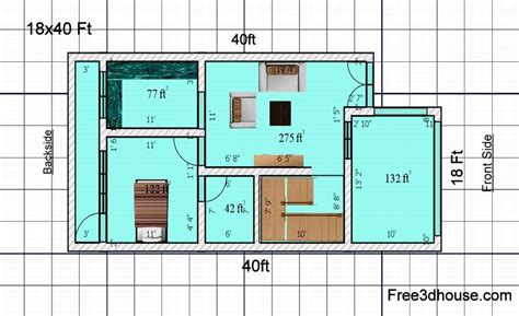 Free Small House Plan 18x40 Plans Free Download Small Home Design