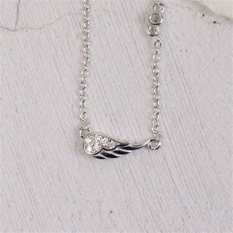 Sterling Silver Angel Wing Necklace By Home And Glory