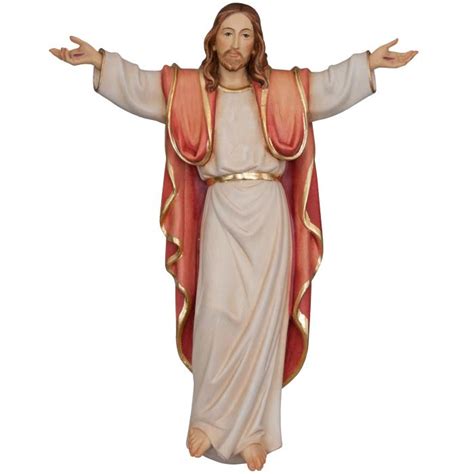 Risen Christ Statue Cross Wall Sculpture Sacral Items Wood Carving