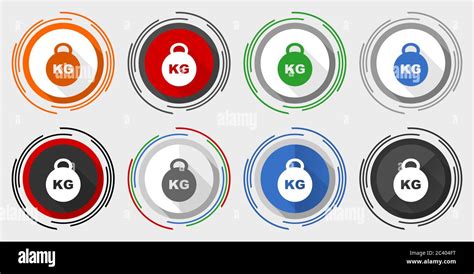 Kilogram Vector Icons Kilo Kg Weight Vector Icons Set Of Colorful