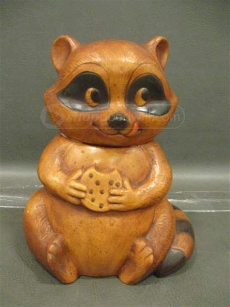 Large Whimsical Raccoon Cookie Jar Wlid Cookie Jars Jar Vintage