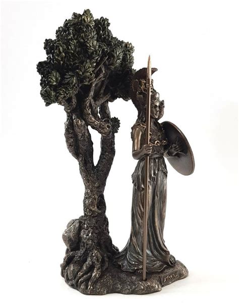 Athena Statue Figurine Under Sacred Olive Treeathena Bronze Etsy