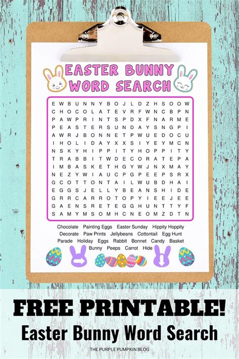 Free Printable Easter Bunny Word Search Indoor Easter