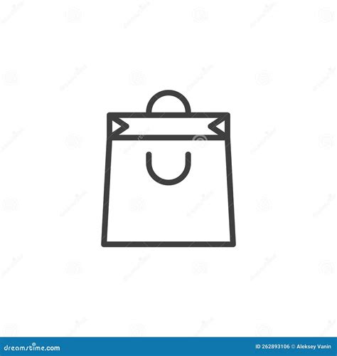Shopping Bag Line Icon Stock Illustration Illustration Of Vector