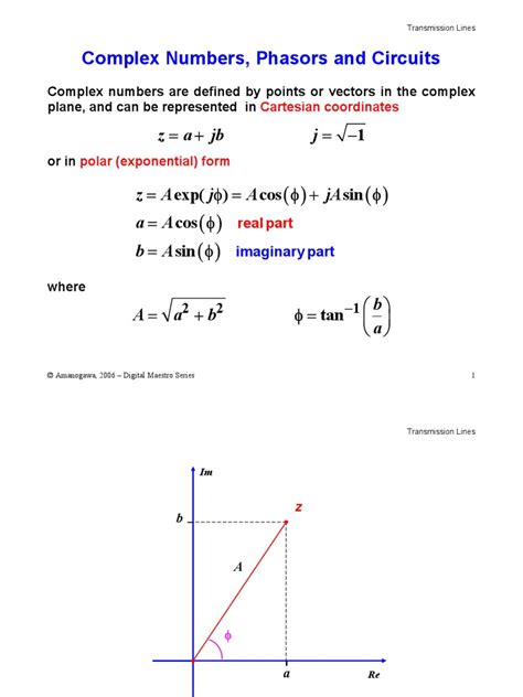 A Complex Numbers Phasors And Circuts Pdf