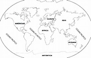 Mapa De Los Continentes Para Colorear - Estudiar