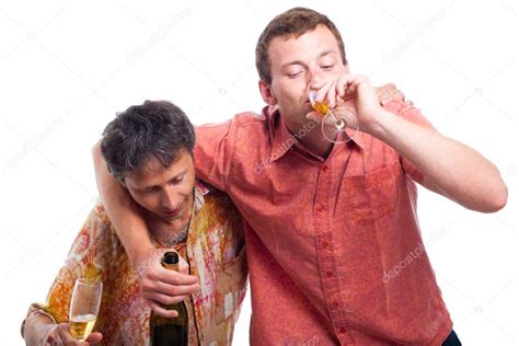 Drunken Men Drinking Alcohol — Stock Photo © Janmika 12114266