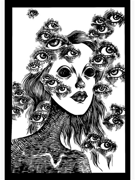 All Eyes On Me With Border Sticker For Sale By Liz Liner Art