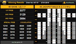 Live broadcast 4d result for magnum 4d, sports toto, pan malaysia pool,cashsweep,sabah 88,stc 4d (s:do2). Check 4D Results for Malaysia and Singapore: 4D Results ...