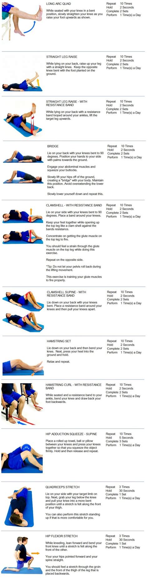 Printable Total Knee Replacement Exercises Pictures