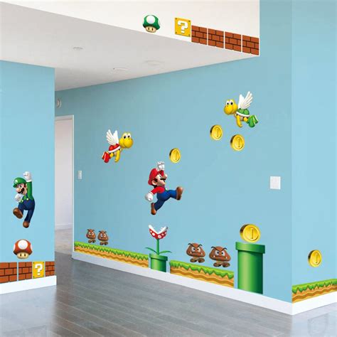 Watertight Super Mario Kids Nursery Removable Wall Decal Pvc Stickers