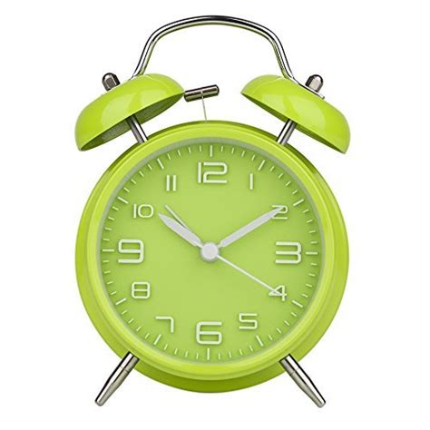 Buy Peakeep 4 Twin Bell Green Alarm Clock Battery Operated Loud