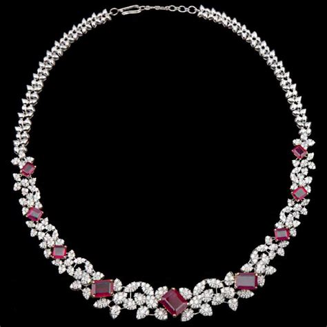 Retailer Of Diamonds And Ruby Necklace Jsj0117 Jewelxy 183886