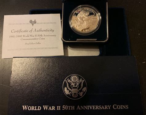 World War Ii 50th Anniversary Proof Silver Dollar Coin