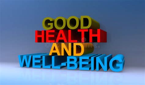Good Health And Wellbeing On Blue Stock Illustration Illustration Of