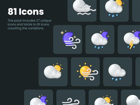 Free 3d Weather Icons By Laurids On Dribbble