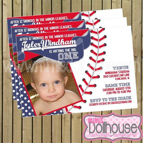 Baseball Party Invitation Printable Lil Slugger Birthday Invitation