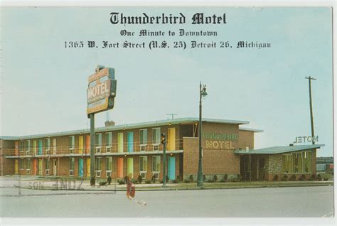 michigan s past on twitter thunderbird motel on west fort st in detroit ca 1959 ebay