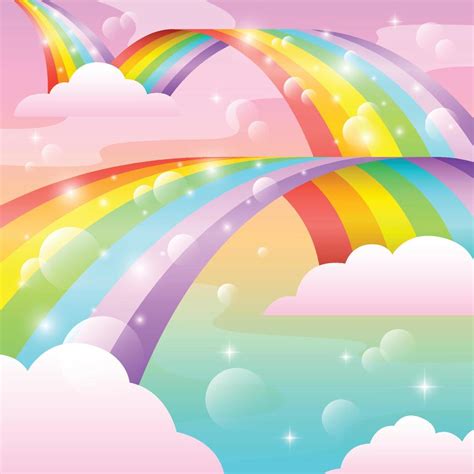 Rainbow In Colorful Sky Background 13790608 Vector Art At Vecteezy