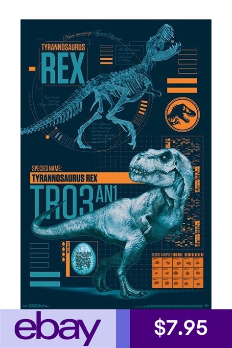 Jurassic World T Rex Movie Poster 22x34 Dinosaur 15588