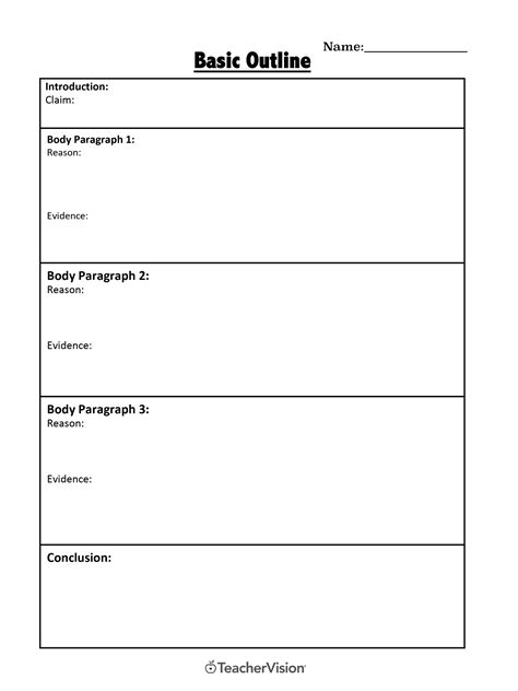 Argumentative Essay Outline Worksheet
