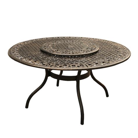 Oakland Living Cast Aluminum Weatherproof Round Outdoor Dining Table 59