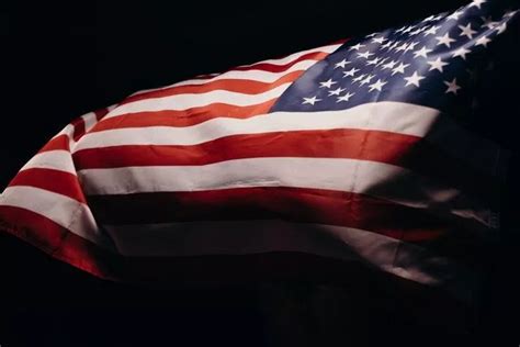 American Flag At Night Lighting