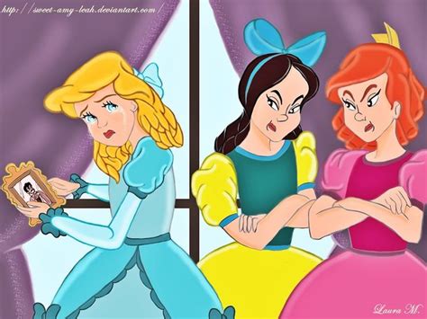 Young Cinderella And Her Stepsisters Anastasia And Drizella Disney