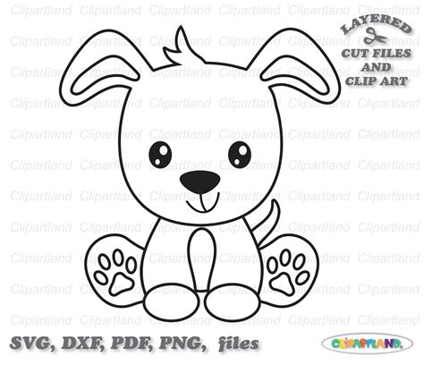 Instant Download Cute Sitting Puppy Dog Svg Cut File And Clip Etsy