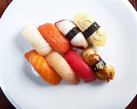 Japanese Sushi With Rice And Fish Stock Image Image Of Japanese