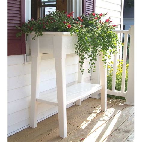 36 White Garden Planter Raised Bed Flower Window Stand Patio Porch