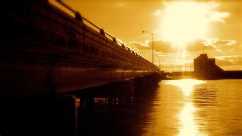 Bridge During Sunset Hd Wallpaper Wallpaper Flare