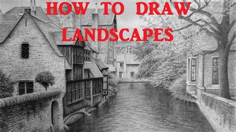 Here is my take on showing you beginnin. How to Draw a Landscape With Buildings, Trees, and Water ...