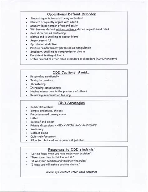Printable Worksheets For Teens With Oppositional Disorder Tedy Printable Activities